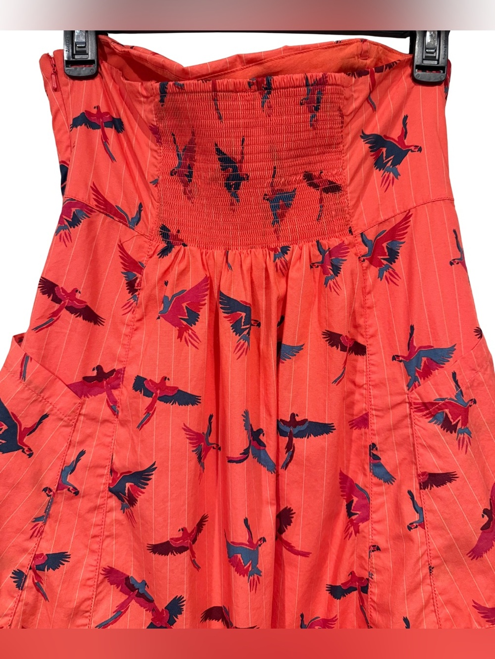 Free People 100% Cotton Sunshine Of Your Love Printed A-Line Sun Dress Coral 6 - Picture 8 of 10